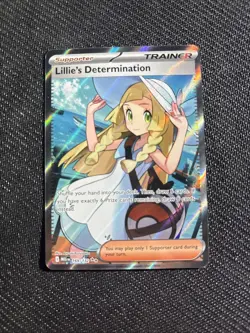 Pokemon TCG Holo Ultra Rare Full Art Lillie's Determination Trainer Card 169/132 - Image 1