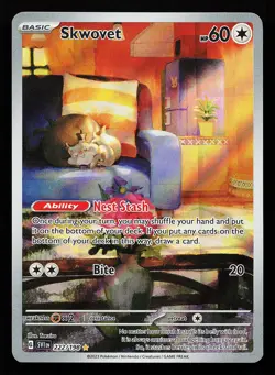 Skwovet 222/198 Illustration Rare Scarlet & Violet Base Set Pokemon Card - Image 1