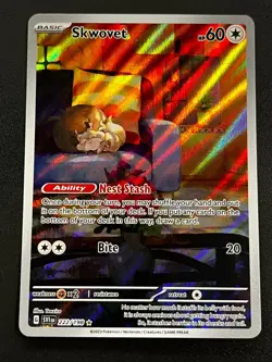 Skwovet 222/198 - Scarlet & Violet Base Set IR Illustration Rare Pokemon Card NM - Image 1