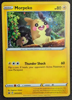 Morpeko 2020 Black Star Promo Cosmos Holo Pokemon Card SWSH012 (NM) - Image 1
