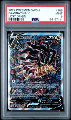 2022 POKEMON SWORD & SHIELD LOST ORIGIN #186 FULL ART/GIRATINA V PSA 9 - Image 1