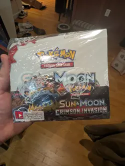 Pokemon Sun And Moon Crimson Invasion Booster Box Factory Sealed - Image 1