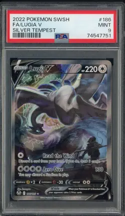 2022 Pokemon SWSH Silver Tempest #186 FA Lugia V PSA 9 MINT - Image 1