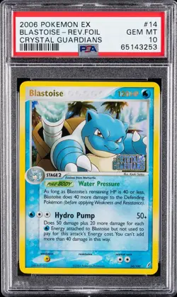 2006 POKEMON EX CRYSTAL GUARDIANS #14 BLASTOISE-REVERSE FOIL HOLO PSA 10 GEM - Image 1