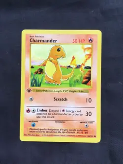 Pokemon Cards: Base Set 1st Edition Common: Charmander 46/102 - Image 1
