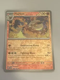 Pokemon Card Flareon Scarlet & Violet 151 Reverse Holo Rare 136/165 Near Mint - Image 1