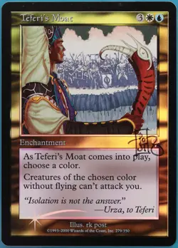 Teferi's Moat FOIL Invasion NM White Blue Rare SIGNED CARD (424733) ABUGames - Image 1
