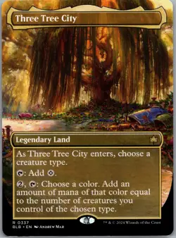 x1 Three Tree City BLB Bloomburrow MTG 337 BORDERLESS RARE M/NM 1x - Image 1