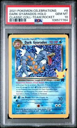 PSA 10 Dark Gyarados 8/82 25th Celebrations Classic Collection Pokemon 2021 - Image 1
