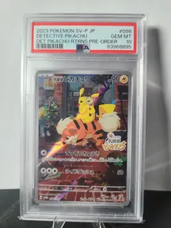 2023 POKEMON JPN SV-P PROMO #098 DETECTIVE PIKACHU PSA 10 - Image 1