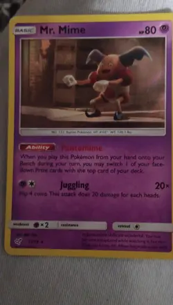Pokemon Detective Pikachu 11/18 Mr. Mime Holo Rare Basic 80HP Pantomime Juggling - Image 1
