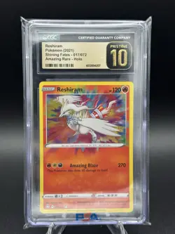 CGC 10 Pristine - Reshiram Shining Fates 017/072 - Amazing Rare - Pokemon - Image 1