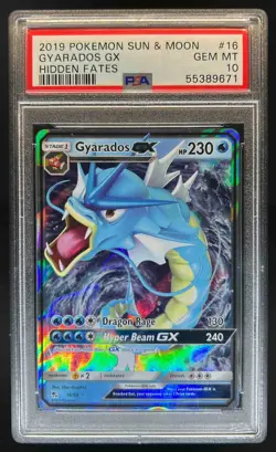 2019 Pokemon SM Hidden Fates Gyarados Ultra Rare Holo #16/68 PSA 10 - Image 1
