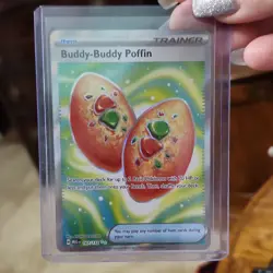 Pokemon Buddy-Buddy Poffin 167/132 Me01 Mega Evolution Holo Ultra Rare Trainer - Image 1