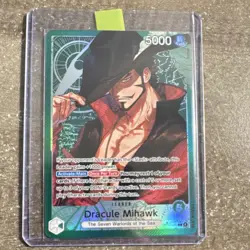 One Piece TCG - OP14 Azure Sea’s Seven - Dracule Mihawk Leader Alt Art - Image 1