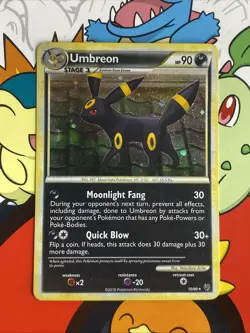Umbreon 2010 Holo 10/90 Pokemon Card HS Undaunted LP/MP - Image 1