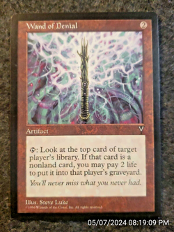 Wand of Denial Visions NM Artifact Rare MAGIC THE GATHERING MTG CARD (DS3D1F8) - Image 1