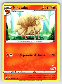 Ninetales 030/264 Battle Academy Cinderace Deck Pokemon Card Promo Rare - Nm/Vlp - Image 1