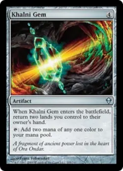 Heavy Play, English MTG Foil Khalni Gem - Foil Zendikar Magic the Gathering - Image 1