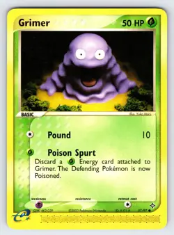 Grimer 57/97 2003 EX Dragon Pokemon Card TCG Yuka Morii Nintendo Common - Nm/Vlp - Image 1