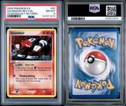 2004 Pokemon EX Team Rocket Returns Houndour Reverse Holo #60 PSA 8 - Image 3