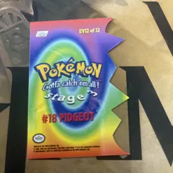 Pidgeot EV12 of 12 Die-Cut Embossed Card Pokemon Topps Series 2 Card NM - Image 2