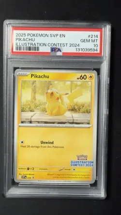 2023-25 Pokemon SV Black Star Promos - SVP EN Pikachu #214 PSA 10 - Image 1