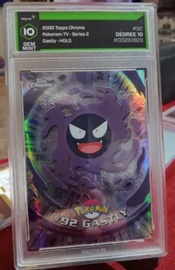 2000 Topps Chrome Pokemon Series 2 Spectra Chrome #92 Gastly GEM MT 10. CCG. - Image 1