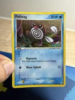Poliwag 67/115 Reverse Holo Foil Ex Unseen Forces Stamped Pokemon Card LP - Image 1