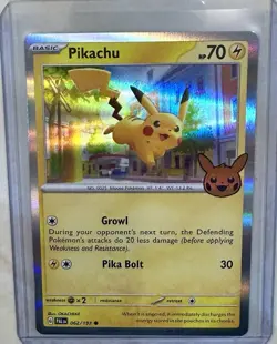 Pokemon Card PIKACHU 062/193 Trick or Trade 2023 with Halloween Stamp Holo - Image 1