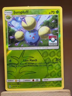 HP Jumpluff 14/214 Lost Thunder Reverse Holo Pokemon League Promo TCG Card - Image 1