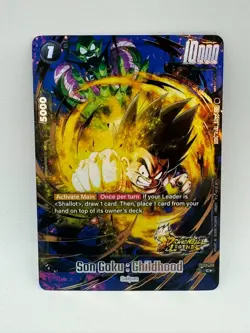 Son Goku : Childhood FS09-09 Bonus Pack Gold Art Dragon Ball Legends Promo Card - Image 1