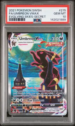 2021 POKEMON SWORD & SHIELD EVOLVING SKIES SECRET FULL ART/UMBREON VMAX PSA 10 - Image 1