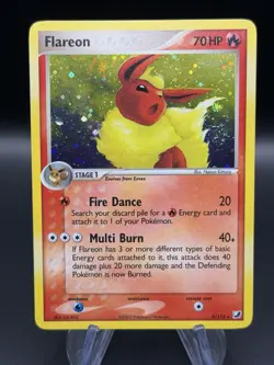 Pokemon FLAREON 5/115 | HOLO SWIRL | EX Unseen Forces | 2005 - Image 1