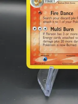 Pokemon FLAREON 5/115 | HOLO SWIRL | EX Unseen Forces | 2005 - Image 3