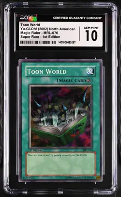 2002 YuGiOh Toon World 1st Ed. MRL-076 Ultra Rare CGC 10 Gem Mint - Image 1