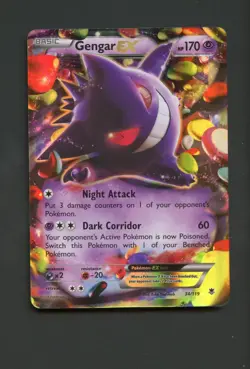 Gengar EX 34/119 XY - Phantom Forces Light Play Rare Pokemon Card - Image 1