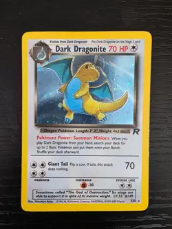 Dark Dragonite 5/82 SWIRL Holo Team Rocket Pokemon TCG LP Lightly Played English - Image 1