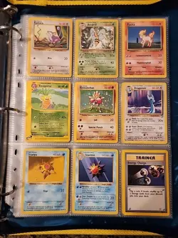 Pokemon Collection Binder Vintage Lot of Cards Holos Rares WoTC Shadowless Etc - Image 1