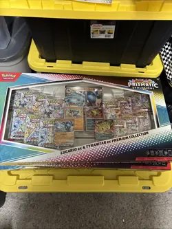 PRISMATIC EVOLUTIONS Lucario EX and Tyranitar EX Premium Collection Sam’s Club - Image 1