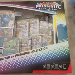 PRISMATIC EVOLUTIONS NEW Lucario EX and Tyranitar EX Premium Collection Pokemon - Image 2