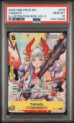 2025 ONE PIECE PROMOS ILLUSTRATION BOX VOL.2 #016 YAMATO PSA 10 - Image 1