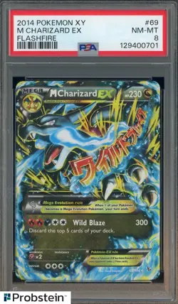 2014 Pokemon XY Flashfire #69 M Charizard EX PSA 8 NM-MT - Image 1