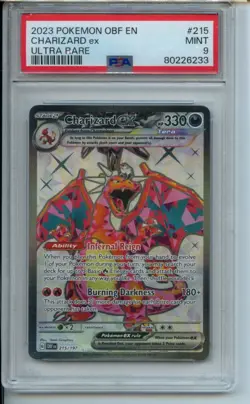 PSA 9 Charizard ex 215/197 Obsidian Flames OBF Pokemon Card 2023 Pokemon - Image 1