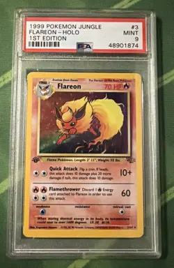 Pokemon Jungle Flareon 3/64 Holo 1st Edition PSA 9 MINT - Image 1