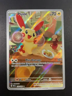 Plusle NM IR Paradox Rift 193/182 Pokemon TCG Holo Illustration Rare PSA Worthy - Image 1