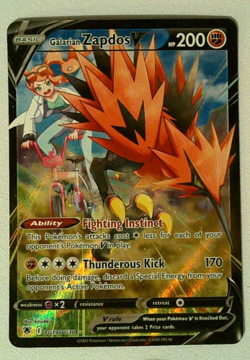 Pokemon Galarian Zapdos V TG19/TG30 SWSH Astral Radiance Trainer Gallery Holo NM - Image 1