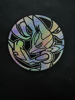 Pokemon - Mega Lucario Jumbo Coin - Silver Rainbow Sparkle Holo - Image 1