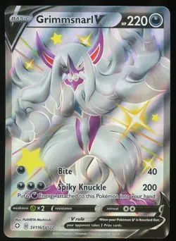 Pokemon TCG Grimmsnarl V Holo Ultra Rare Full Art Shining Fates SV116/SV122 NM - Image 1