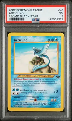 2002 WOTC POKEMON LEAGUE ARTICUNO #48 BLACK STAR PROMO PSA 7 NM - Image 1